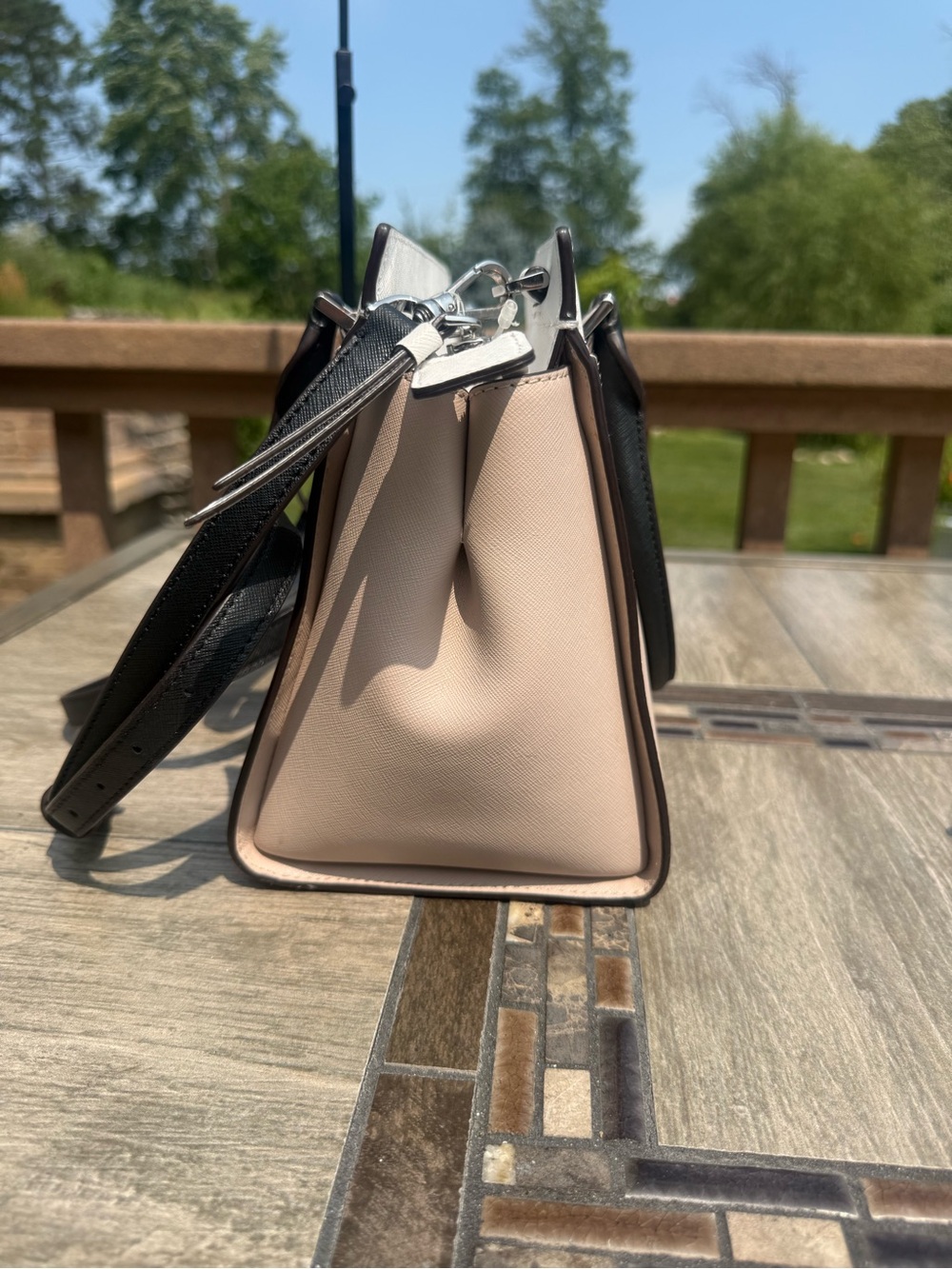 EUC Kate Spade New York Cameron Colorblock Satchel Neutral Crossbody - Picture 6 of 12